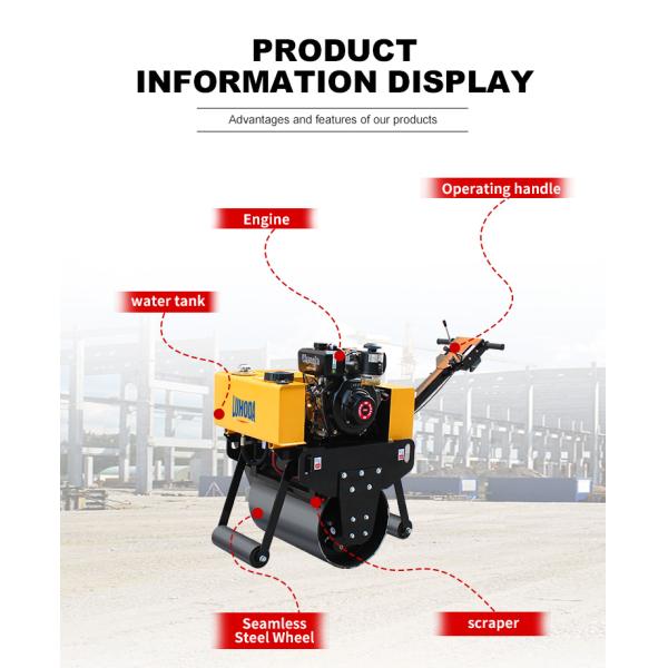 Factory Price 500kg 1000kg Fully Hydraulic Handheld Single Wheel Roller Road Vibratory Roller Asphalt Concrete Soil Compactor