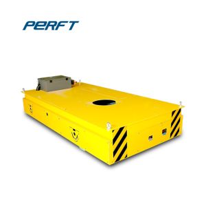 Rubber Wheel Battery Power Material Handling Rail Transfer Cart Flat Trolley