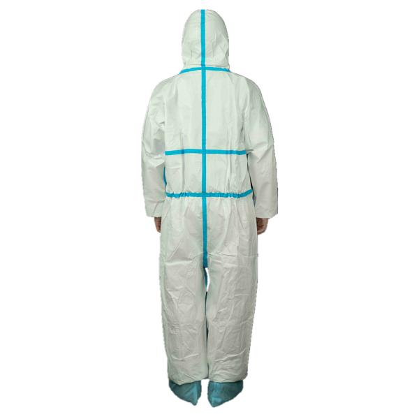 CAT.III Type 4/5/6 Disposable Coverall With Blue Tape Anti Static MP Chemical