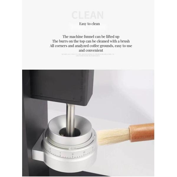 Metal Type Aluminum Manual Coffee Bean Grinder with Flywheel Handle and Italian Burr