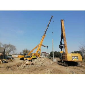 15m Excavator Mounted Pile Driver 40 Ton High Frequency Vibratio