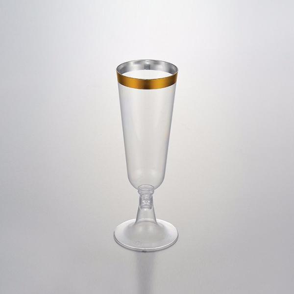 150ml gold rimmed plastic champagne flutes -new elegant plastic champagne flutes
