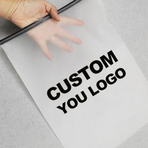 China Waterproof Zipper Eva Matte Frosted  Transparent Recyclable Pla Zip Lock Poly Mailer Bags For Wigs Clothes Pack on sale