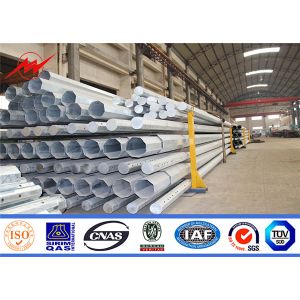 Electrical Concial Tapered Steel Utility Pole , Steel Power Distribution Pole