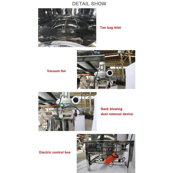Feeder Machine Conveyor Flour Bag Dumping Bulk Materials Dust Free Feeding Station
