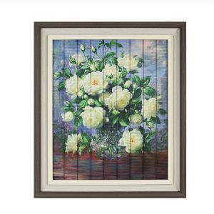 Hotel / Home Decor Painting , Glitter Ribbon Camellia Flower Painting