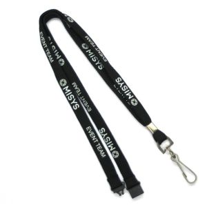 Quality Ribbon Trade Show Staff Reflective Lanyards , Durable Plain Black Lanyards for sale