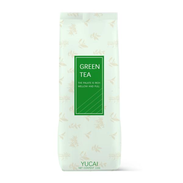 Buy Green Tea 100g Side Gusset Pouch Aluminum Foil lining Inside at wholesale prices