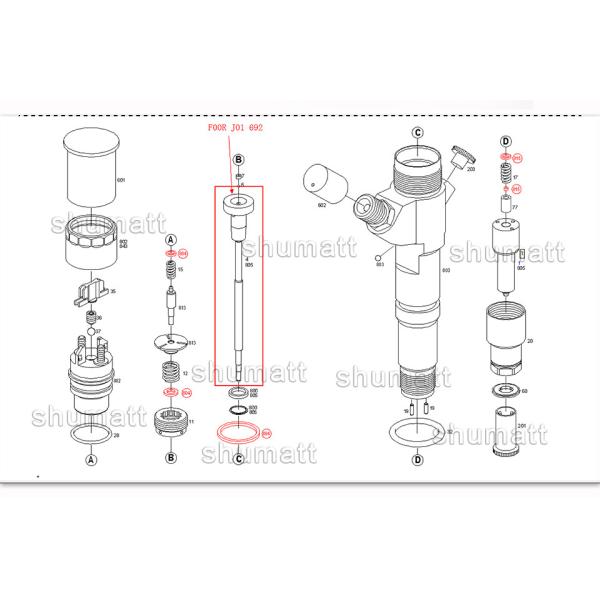 A+ new Shumatt Injector Control Valve Set F00RJ01692 for 0445 120 081/107/130 injector