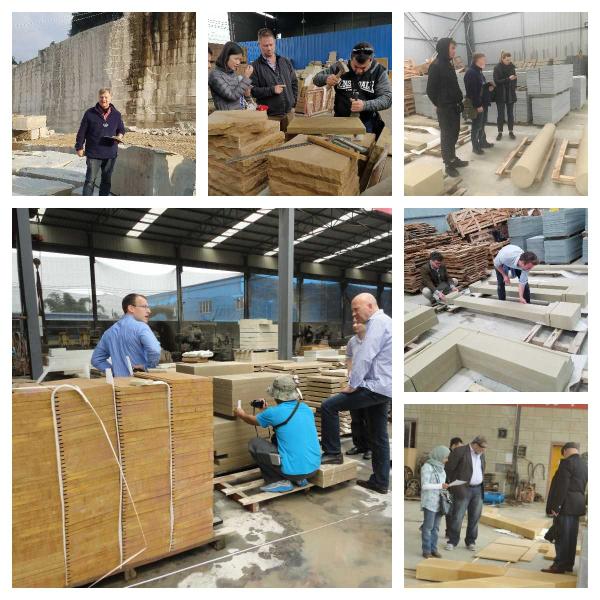 Customizable Beige Sandstone Artwork Special Shaped Stone Door Frame Lines