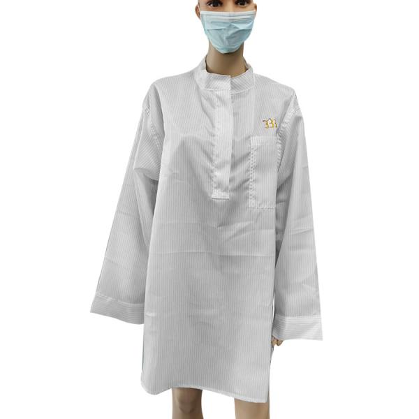 Buy Round Sleeve Pullover Cleanroom Smock Apparels With Reliable Static Dissipation at wholesale prices