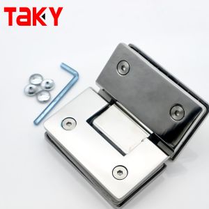 Modern Design Style 135 Degree Glass Hinge for Wall to Glass Shower Matt Black