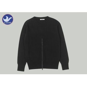 China Custom Men's Knit Pullover Sweater , Mens Half Zip Jumper / Pullover Bottom Open on sale