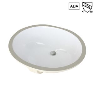 White Oval Undermount Bathroom Sinks Ada Compliant 19 Inches Underground