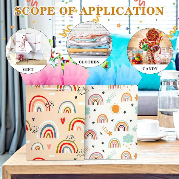 Portable Cartoon Cute Kids Party Gift Tote Paper Bag with CMYK 4 Color Offset Printing