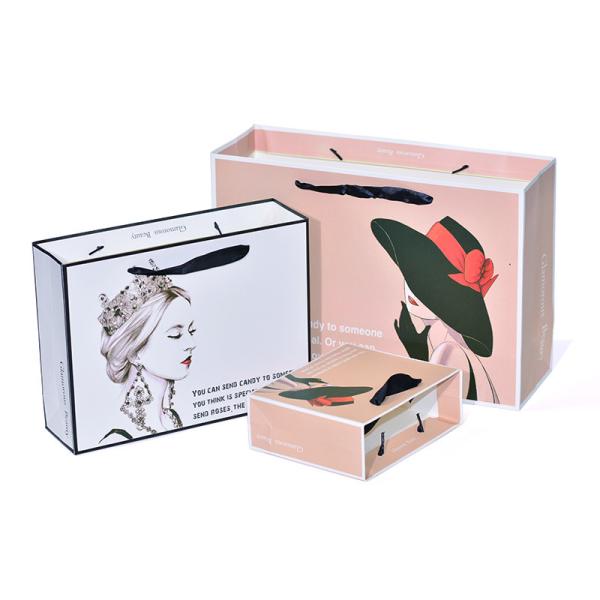 Custom Printed Biodegradable Paper Carrier Bags Wholesale With Bowknot