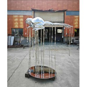 Polished Stainless Steel Abstract Frog,Animal Garden Ornaments