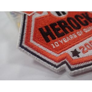 Semicircle Shape Custom Embroidered Patches Laser Cut Basis Finishing