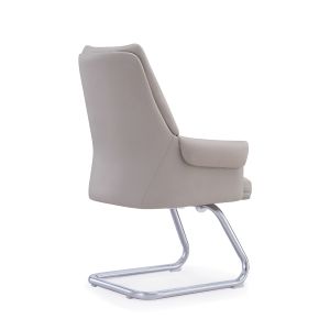 Paded Armrest Leather Office Visitor Chair High Density Foam