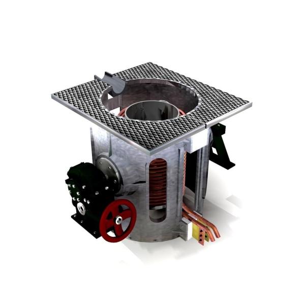 Electric Heating Copper Melting Furnace , Automatic Tilting Copper Melting