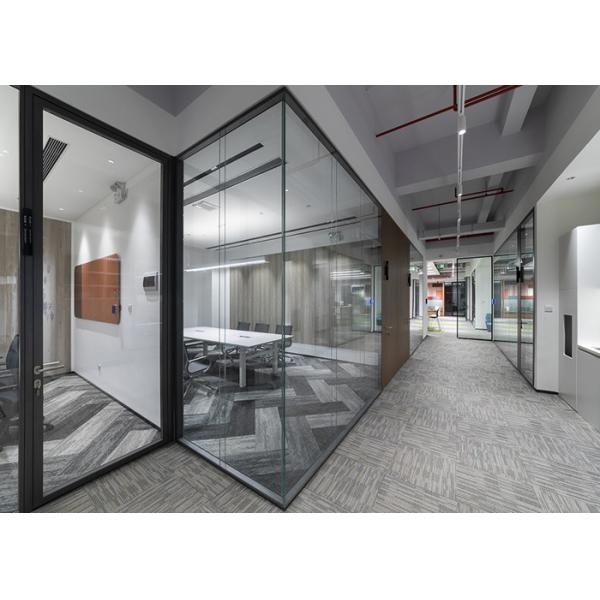 25*40mm Aluminum frame 12mm single glass partition wall full view cost-effective style high quality profile