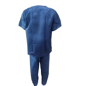 Non Woven SMS Knitted Cuff Lab Shirt Disposable Scrub Suit