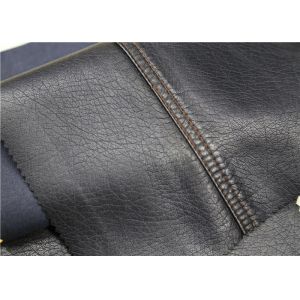 Quality Custom PU Synthetic Leather , Black Washed Polyurethane Leather Fabric for sale