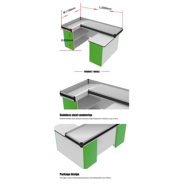 High Durability Cold Rolled Steel Checkout Counter Customized Length 0.8-1.5mm