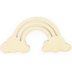 Unfinished Wood Cutouts for Crafts, Rainbow Clouds