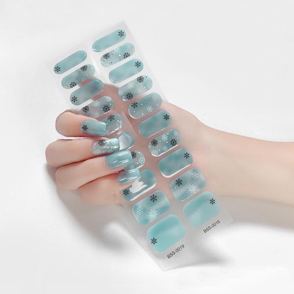 Customized Colorful Paper Nail Wraps Sticker for Christmas Gel Nail Strips in