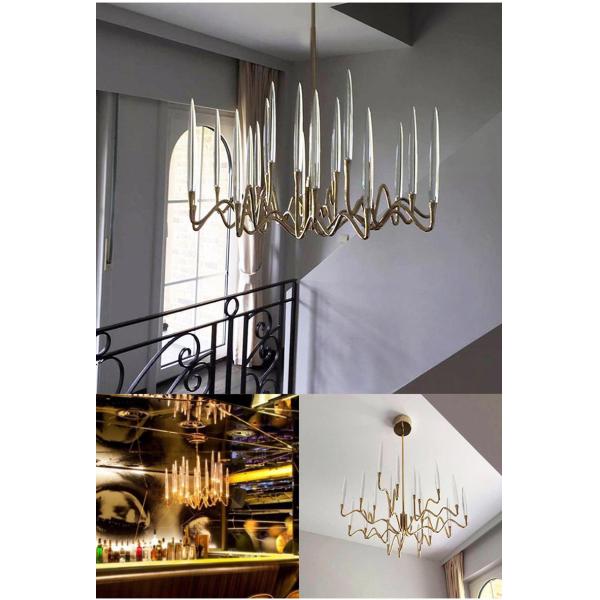 Luxury Crystal Chandelier Living Room Dining Bedroom Gold Silver Chandelier (WH-MI-414)