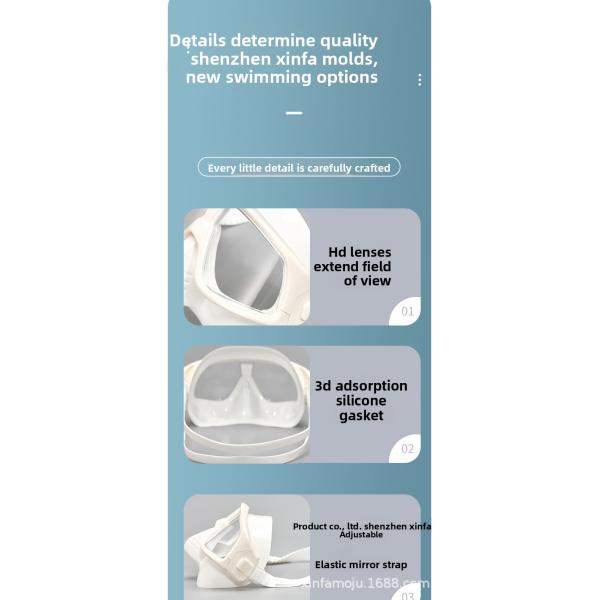Customization HD Silicone Snorkel Mask With Myopia Clear Swimming Goggles