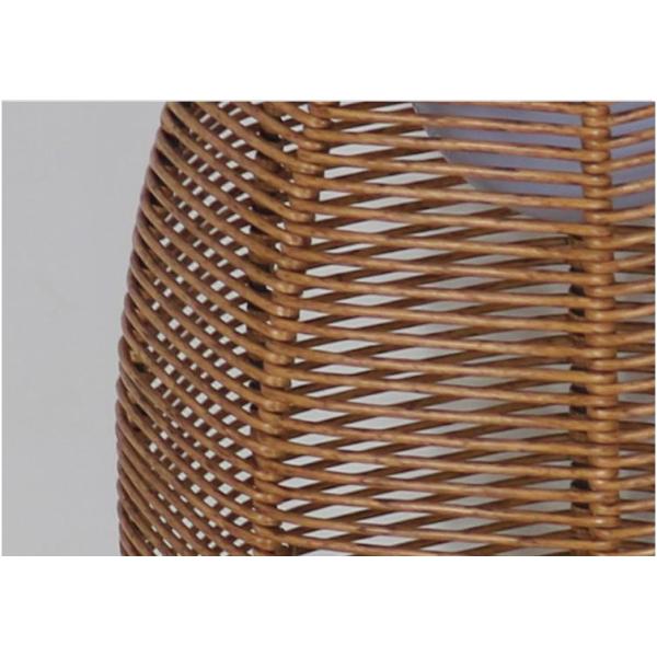 Outdoor Rattan Shade Floor Lamp Solar Powered IP65 Waterproof