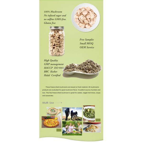 Freeze Dried Button Mushroom Flakes top grade GMP Factory Golden Supplier