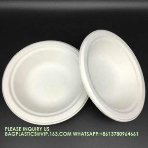 Disposable Bagasse Food Box To Go Lunch Paper Bowl 22 OZ Heavy Duty Bagasse