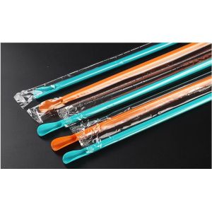 wholesale biodegradable 100% PLA drinking straw with spoon,eco friendly
