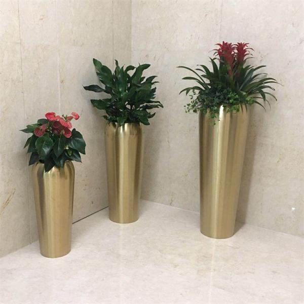 Stainless steel mirror planter cylinder round flower pot bucket
