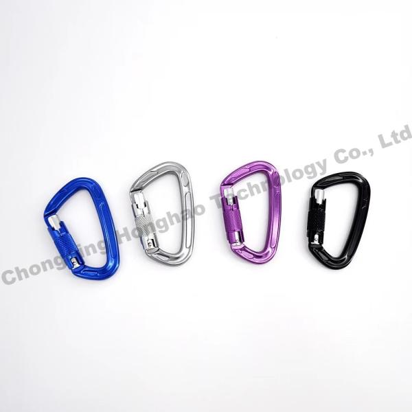 22KN D Shape Auto Lock High Strength Aluminium Alloy Climbing Safety Carabiner Hardware