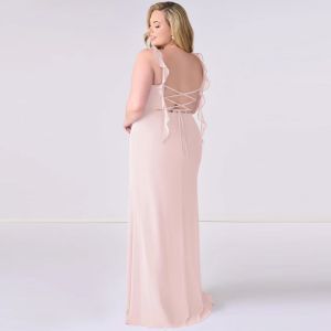 Perfect Chiffon Long Mermaid Bridesmaid Dress Sweetheart Floor-Length Ruffles