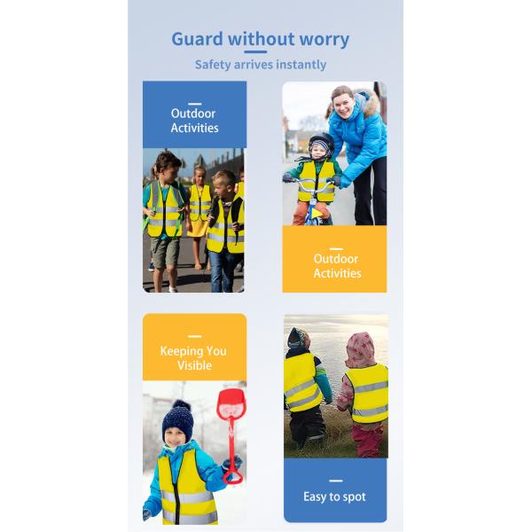 10 Pieces Kids Safety Reflective Vest High Visibility Neon Construction Traffic Vest for Cycling Running Skiing