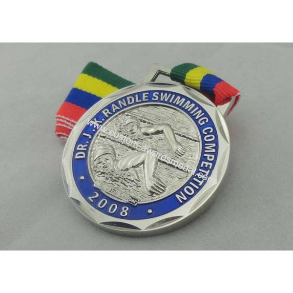 Antique Brass Plating Ribbon Medals Die Casting , Iron Man Medal