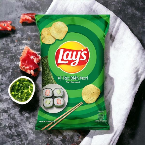 Lay's Nori Seaweed Chips - 100 Bags (56g) Wholesale Case for Asian Snack Retailers