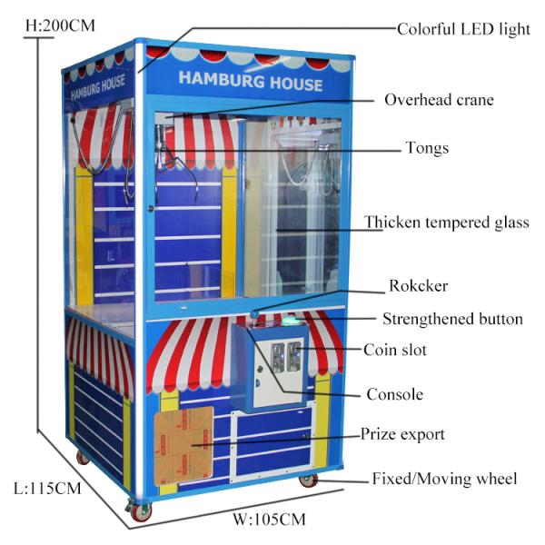 Playfun Large Toy Claw Machine Coin Operated Claw Arcade Game Machine for Amusement Park