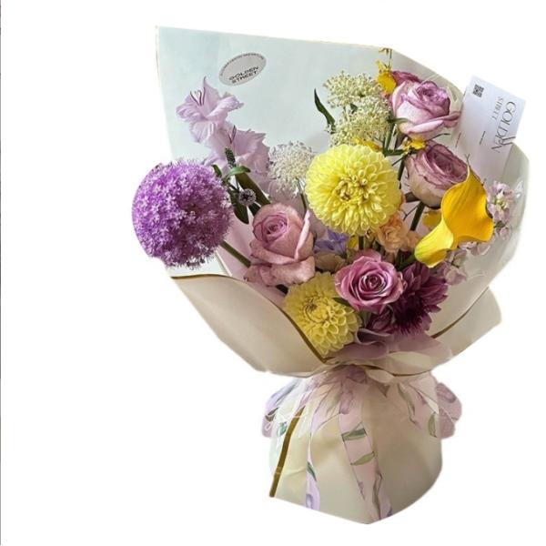 DIY Flower Shop Art Qixi Golden Ion Flower Wrapping Paper on Hansu Paper with Golden Edge Jelly Film