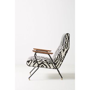 Maura Printed Quentin Fiberglass Lounge Chair With Leather Headrest