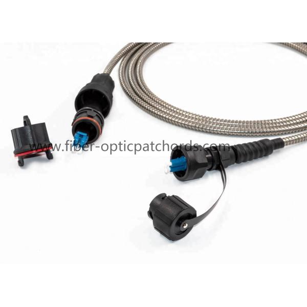 Armored Fiber Optic Patch Cord / Fullaxs LC To ODVA Duplex Fiber Optic Patch Cable