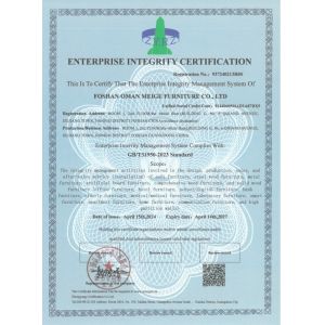 FOSHAN OMAN MEIGE FURNITURE CO.,LTD Certifications
