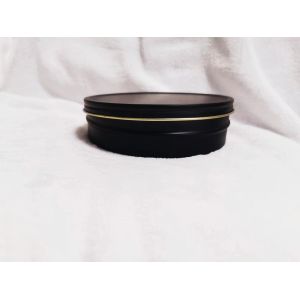Vacuum Empty Caviar Tin Can Food Grade Packaging 500ml with matte black inside