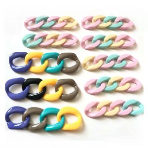 2021DIY plastic link ring Silver Gold plating plastic chain for shoes bag