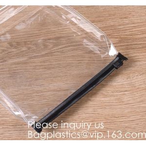 Flat Type Clear Frosted Pvc/Eva Cosmetic Bag With Sewn Zipper,Brush Bag Makeup